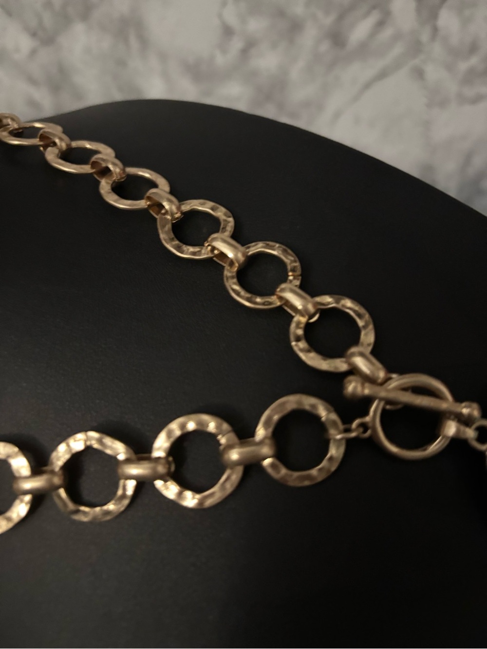 Bronze Gold Chain Necklace with Blue Pendant - Picture 5 of 5